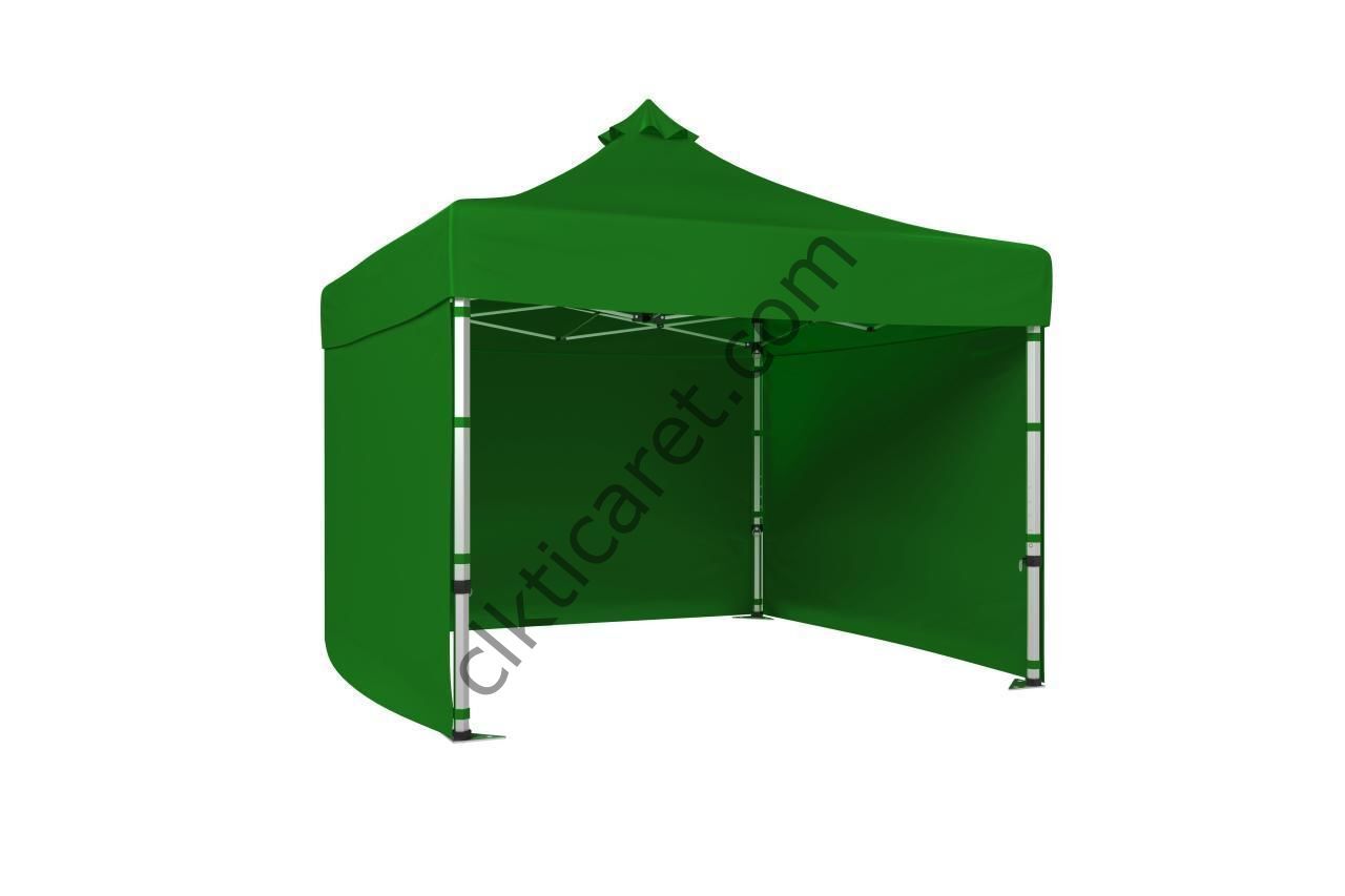 CLK 5x5 52mm Kalın Alüminyum Katlanabilir Tente Gazebo Çadır 3 Kenar Kapalı Benetton Yeşil