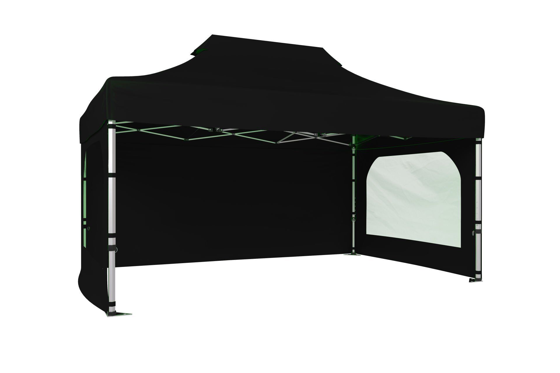 CLK 3x4,5 40mm Alüminyum Katlanabilir Tente Gazebo Çadır 3 Kenar Kapalı 2 Camlı