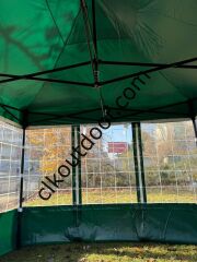 CLK 3x3 52 mm Alüminyum Profil Kış Bahçesi Karavan Çadırı Şeffaf Brandalı Gazebo Katlanır Çadır Portatif Tente Bordo