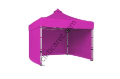 CLK 5x5 52mm Kalın Alüminyum Katlanabilir Tente Gazebo Çadır 3 Kenar Kapalı Pembe