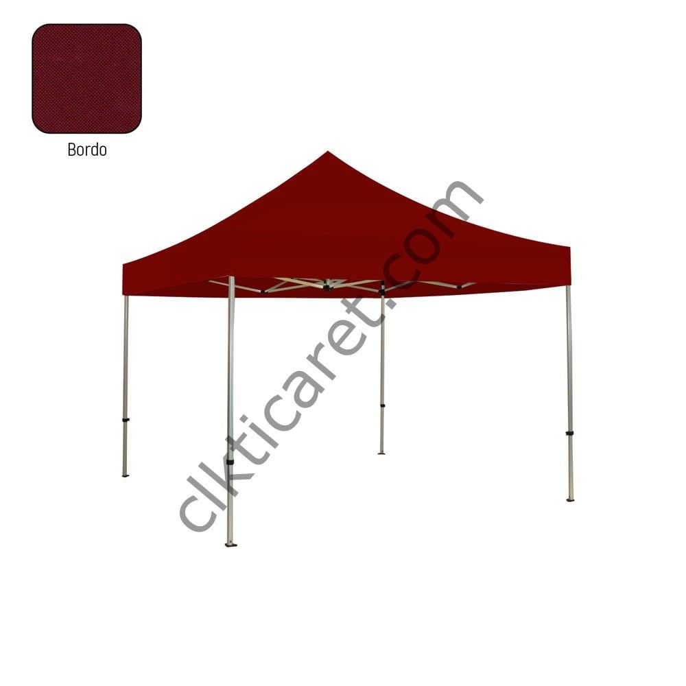 CLK 3x3 Katlanabilir Tente Gazebo Portatif Çadır 30mm Gazebo Çadır Bordo