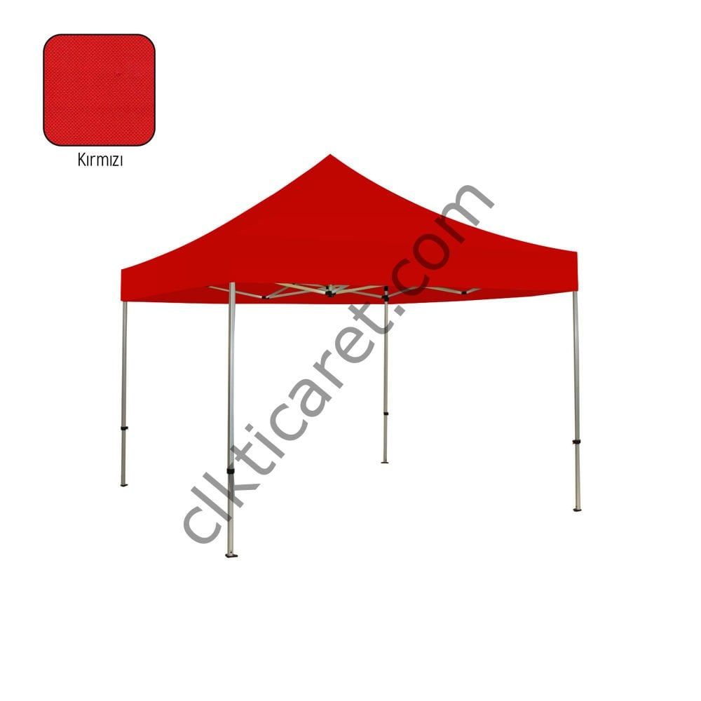 CLK 3x3 Katlanabilir Tente Gazebo Portatif Çadır 30mm Gazebo Çadır Kırmızı