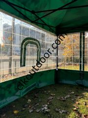 CLK 3x3 40mm Kısa Bagaj Boy 115 cm İskelet Profil Kış Bahçesi Karavan Çadırı Şeffaf Brandalı Gazebo Katlanır Çadır Portatif Tente Lacivert