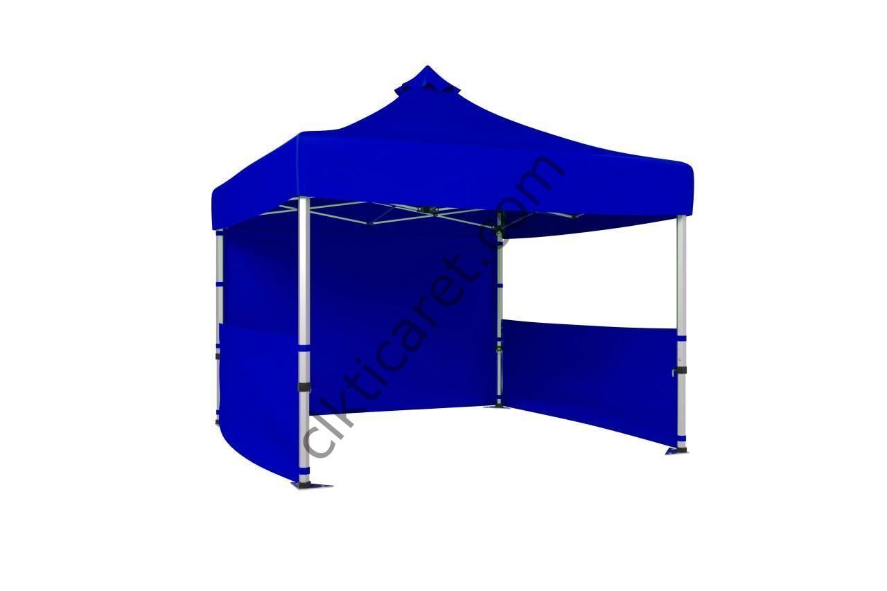 CLK 4x4 40 mm Katlanabilir Tente Gazebo Çadır Gazebo Çadır Çelik 1 Tam Duvar 2 Yarım Duvar Saks Mavi