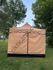 CLK 3x3 30 mm Garden Perdeler Hareketli Sürgülü Katlanabilir Tente Bahçe Çadırı Bej