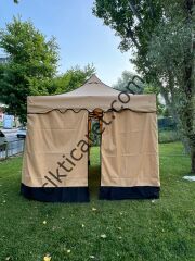 CLK 3x3 40 mm Garden Perdeler Hareketli Sürgülü Katlanabilir Tente Bahçe Çadırı Bej