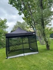 CLK 3x3 Gazebo 30 mm Porfil Bungalow Dekoratif Garden Model Sineklikli Perde Katlanır Portatif Bahçe Çadır Tente Çardak