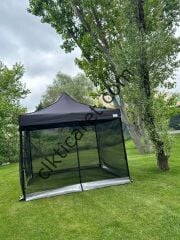 CLK 3x3 40 mm Dekoratif Gazebo Çadır Bungalow Garden Model Sineklikli Perde Katlanır Portatif Bahçe Çadır Tente Çardak