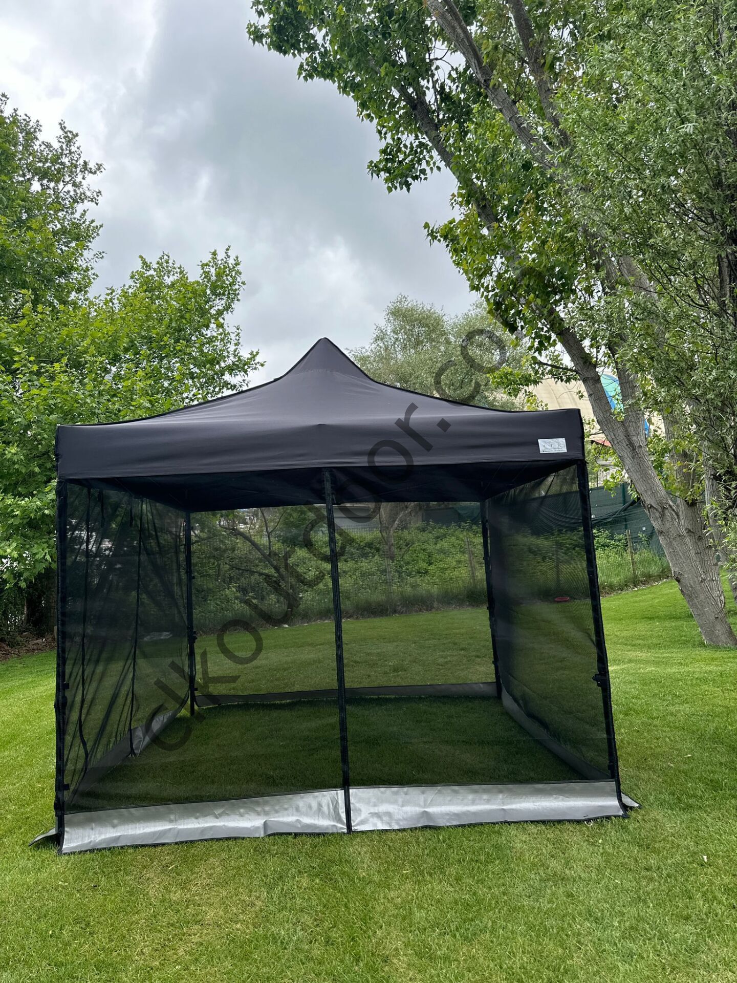 CLK 3x3 40 mm Dekoratif Gazebo Çadır Bungalow Garden Model Sineklikli Perde Katlanır Portatif Bahçe Çadır Tente Çardak