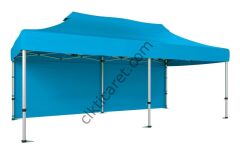 CLK 3x6 40mm Alüminyum Katlanabilir Tente Gazebo Çadır Arkası Kapalı Açık Mavi (Turkuaz)