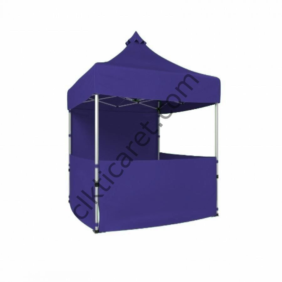CLK 2x2 Katlanabilir Tente Gazebo Portatif Çadır 1 Tam Duvar 3 Yarım Duvar Lacivert
