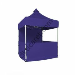 CLK 2x2 Katlanabilir Tente Gazebo Portatif Çadır 1 Tam Duvar 3 Yarım Duvar Lacivert