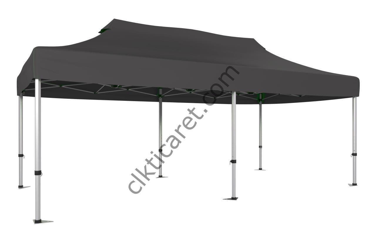 CLK 3x6 40mm Alüminyum Katlanabilir Tente Gazebo Çadır Gri