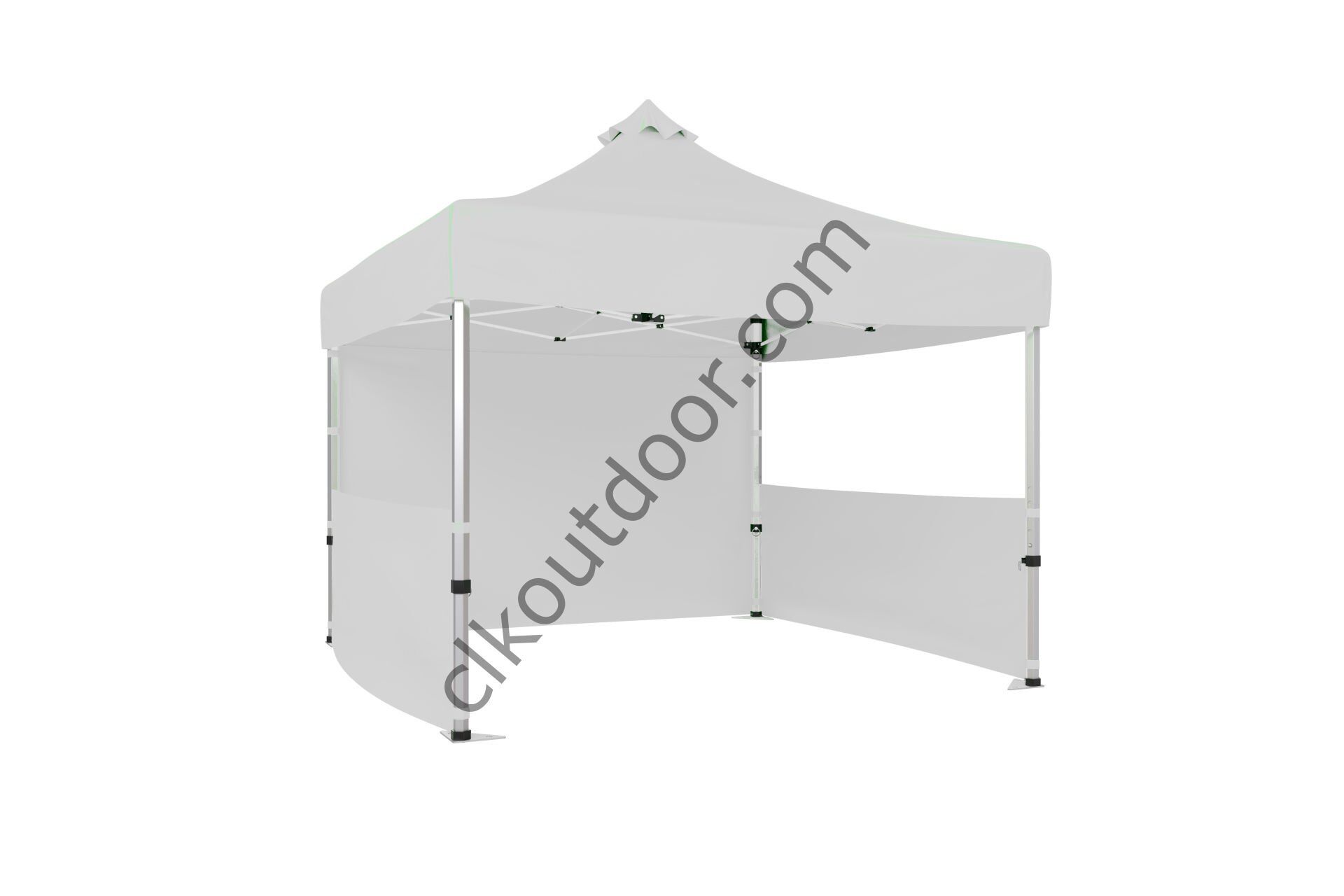 CLK 3x3 Metre Kısa Bagaj Boy 115 cm Katlanabilir Gazebo Çadır 1 Tam 2 Yarım Perdeli Beyaz