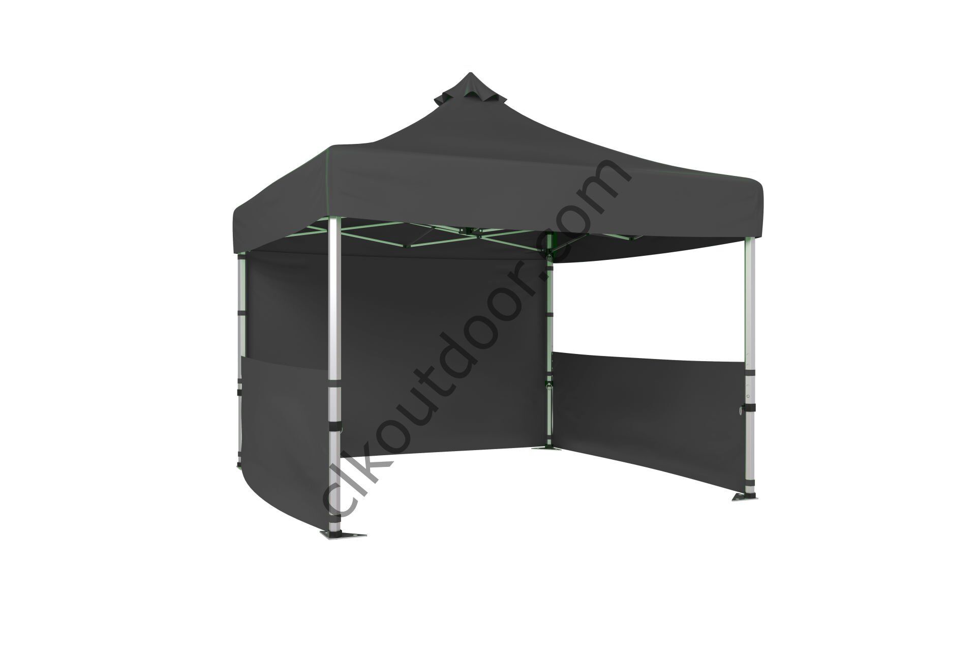 CLK 3x3 Metre Kısa Bagaj Boy 115 cm Katlanabilir Gazebo Çadır 1 Tam 2 Yarım Perdeli Gri