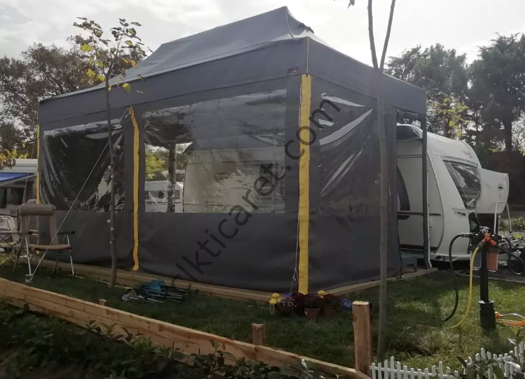 CLK 3x6 mt Karavan Çadırı Kış Bahçesi 40 mm Alüminyum Profil Portatif Katlanabilir Tente