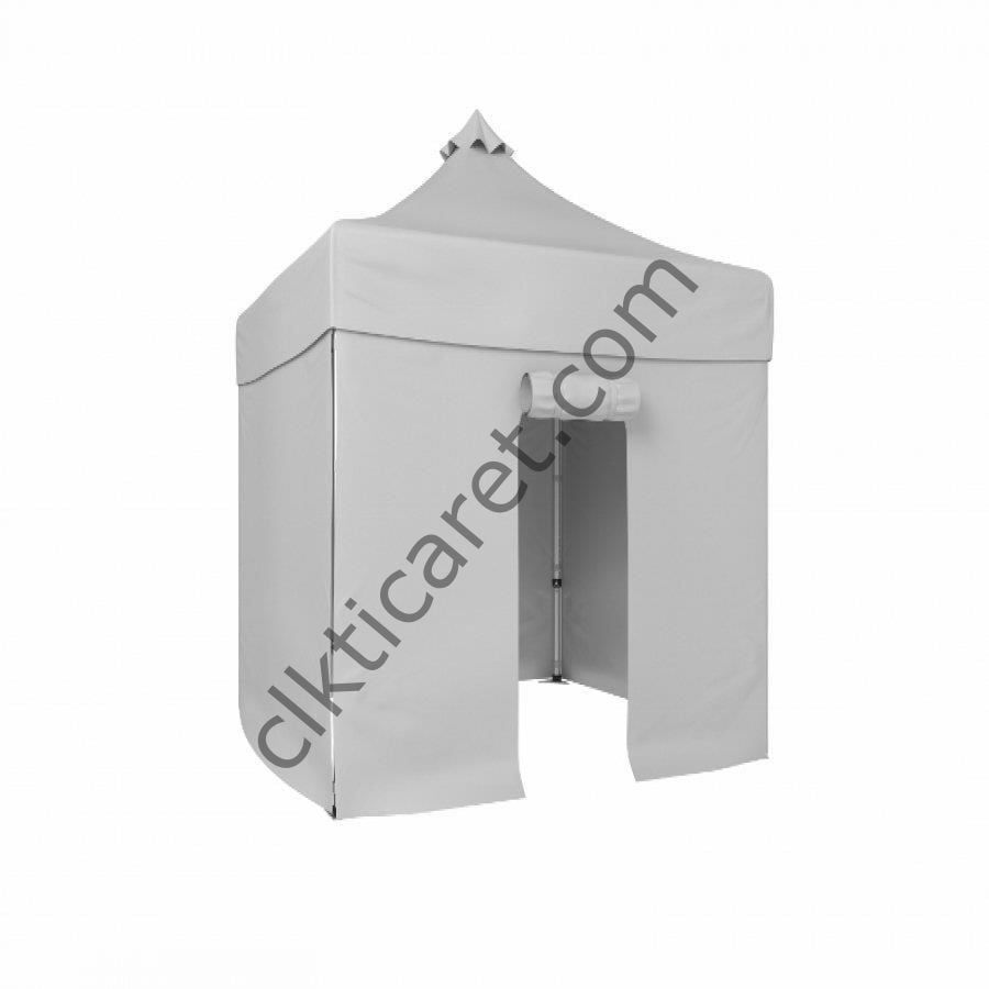CLK 2x2 Katlanabilir Tente Gazebo Portatif Çadır 3 Yan Kapalı 1 Kapılı Beyaz