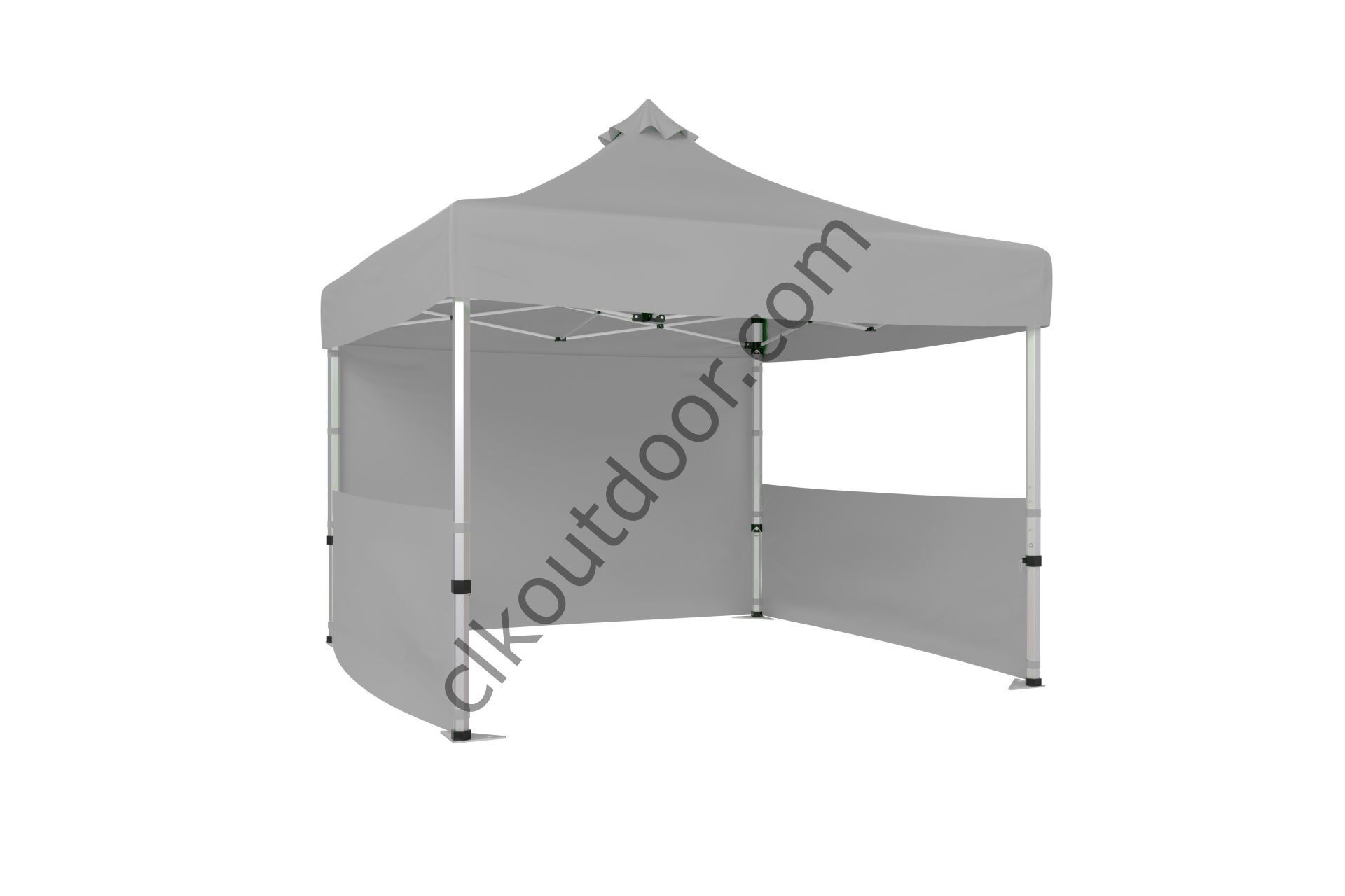 CLK 3x3 Metre Kısa Bagaj Boy 115 cm Katlanabilir Gazebo Çadır 1 Tam 2 Yarım Perdeli Açık Gri