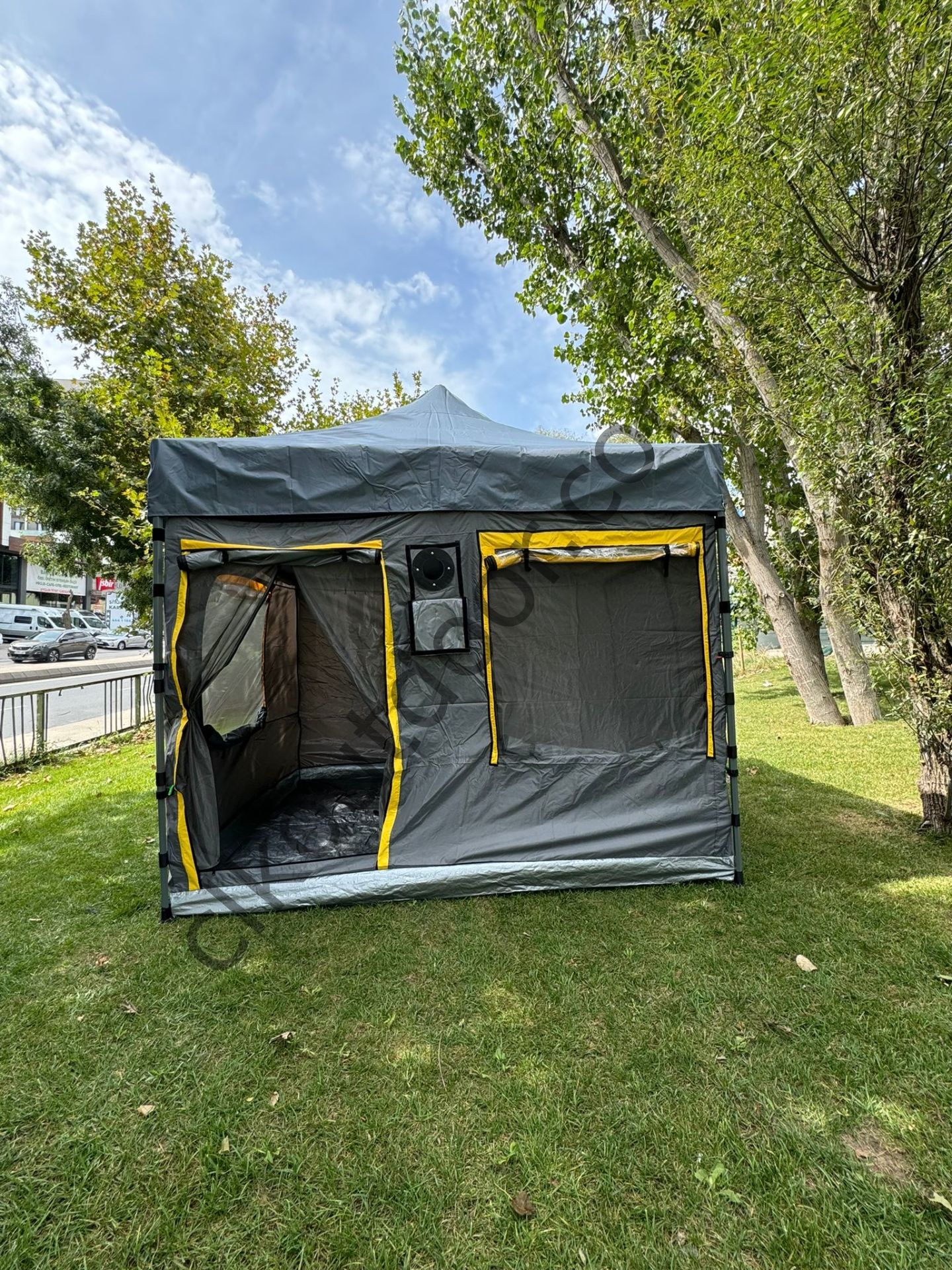 CLK 3x3 40 mm Profil Katlanır Gazebo Portatif  Kamp Çadır Antrasit Gri