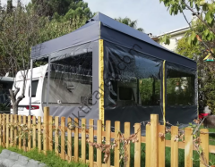 CLK 3x6 mt Karavan Çadırı Kış Bahçesi Eko 30 mm Çelik Profil Portatif Katlanabilir Tente