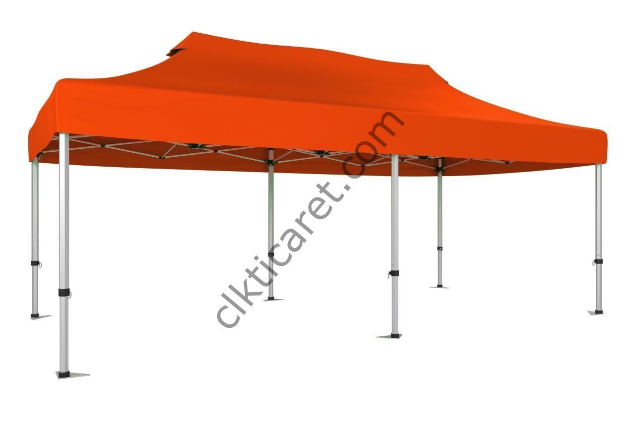 CLK 5x10 52mm Kalın Alüminyum Katlanabilir Tente Gazebo Çadır Gazebo Çadır Turuncu