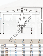 CLK Prince Manuel Teleskopik Logo Baskılı Otel Havuz Şemsiyeleri İmalatı ve Satışı