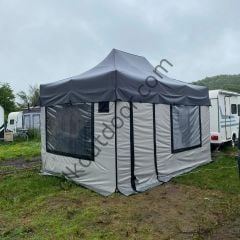 CLK 3x4,5 mt Eko 40mm Karavan Çadırı Portatif Katlanabilir Gazebo Tente Kış Bahçesi