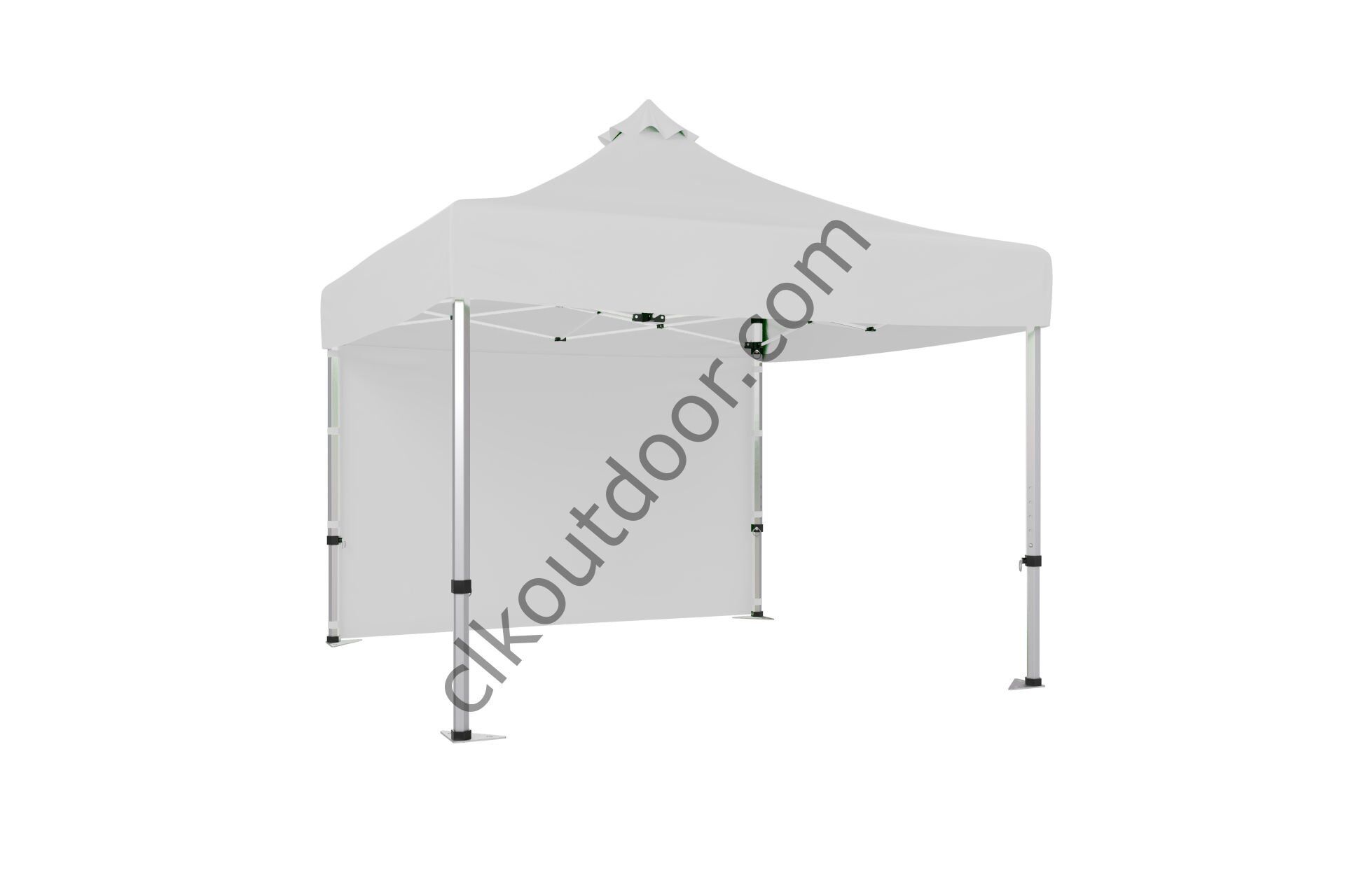 CLK 3x3 Metre Kısa Bagaj Boy 115 cm Katlanabilir Gazebo Çadır 1 Yan Perde Kapalı Beyaz