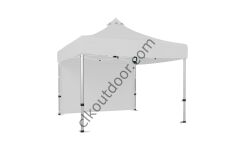 CLK 3x3 Metre Kısa Bagaj Boy 115 cm Katlanabilir Gazebo Çadır 1 Yan Perde Kapalı Beyaz