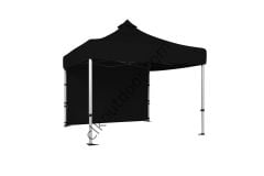 CLK 3x3 Metre Kısa Bagaj Boy 115 cm Katlanabilir Gazebo Çadır 1 Yan Perde Kapalı Siyah