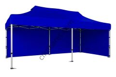 CLK 3x6 52mm Kalın Alüminyum Katlanabilir Tente Gazebo Çadır 2 Yan Kapalı Saks Mavi