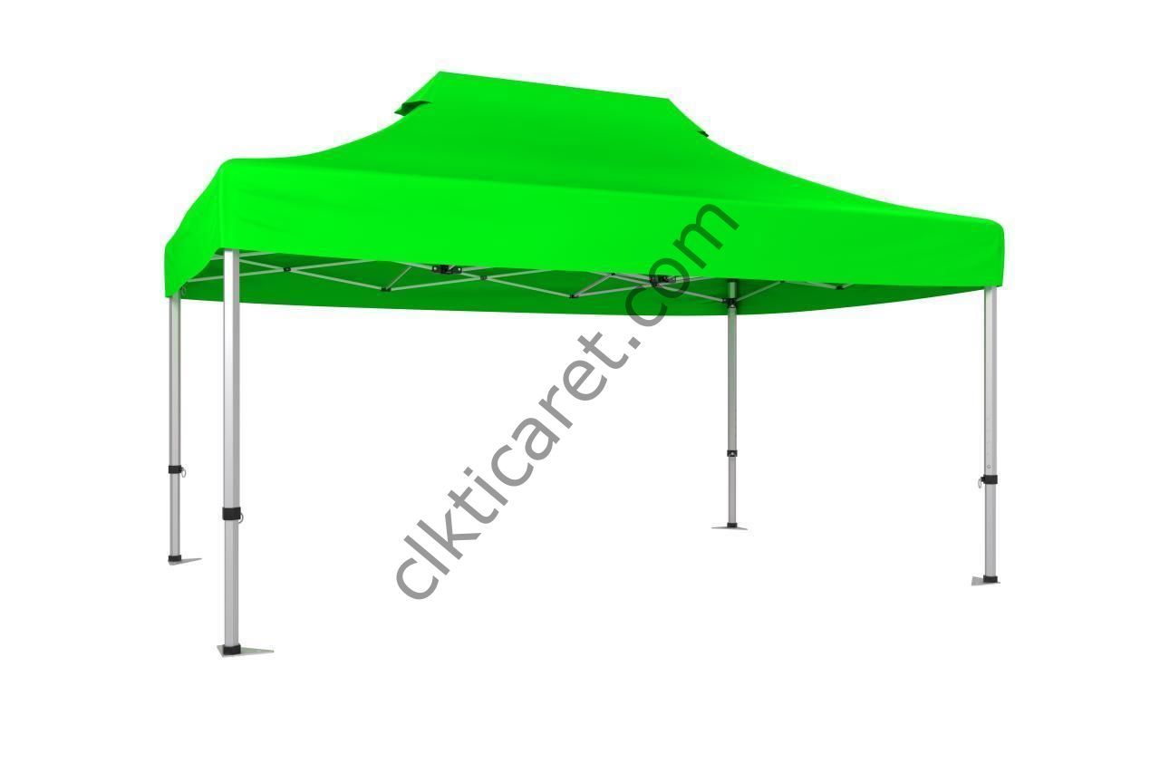 CLK 3x4,5 30 mm Katlanabilir Tente Gazebo Portatif Çadır Açık Yeşil
