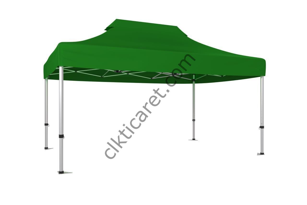 CLK 3x4,5 30 mm Katlanabilir Tente Gazebo Portatif Çadır Benetton Yeşil