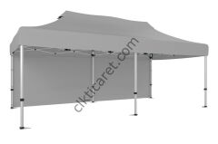 CLK 3x6 52mm Kalın Alüminyum Katlanabilir Portatif Tente Gazebo Çadır Arkası Kapalı Açık Gri