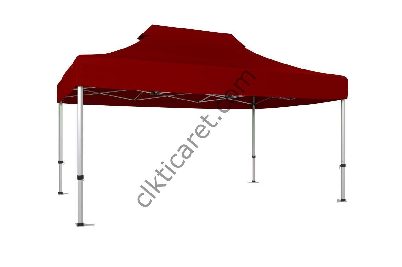CLK 3x4,5 30 mm Katlanabilir Tente Gazebo Portatif Çadır Bordo