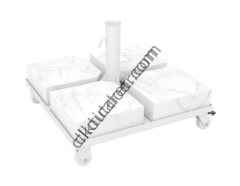 CLK 70x70 120 kg Q60 Tekerlekli Mermer Şemsiye Tespit Ayağı Ağırlık