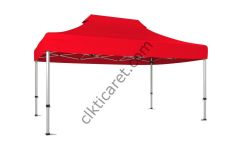 CLK 3x4,5 30 mm Katlanabilir Tente Gazebo Portatif Çadır Kırmızı