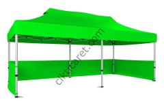 CLK 3x6 40 mm Katlanabilir Tente Gazebo Çadır Gazebo Çadır 3 Kenar Yarım Duvarlı Açık Yeşil