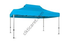 CLK 3x4,5 30 mm Katlanabilir Tente Gazebo Portatif Çadır Açık Mavi (Turkuaz)