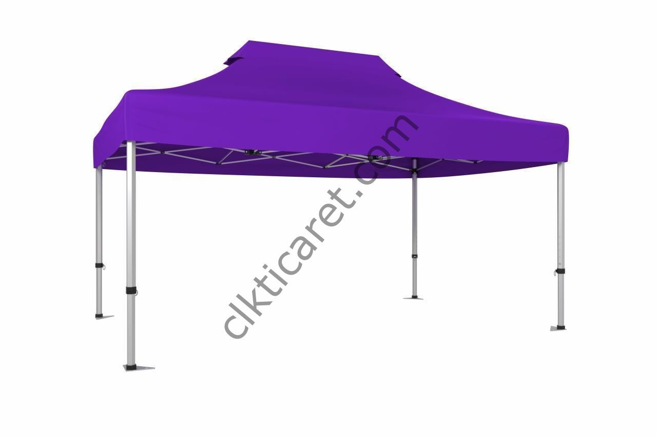 CLK 3x4,5 30 mm Katlanabilir Tente Gazebo Portatif Çadır Mor