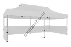 CLK 3x6 40 mm Katlanabilir Tente Gazebo Çadır Gazebo Çadır 3 Kenar Yarım Duvarlı Beyaz