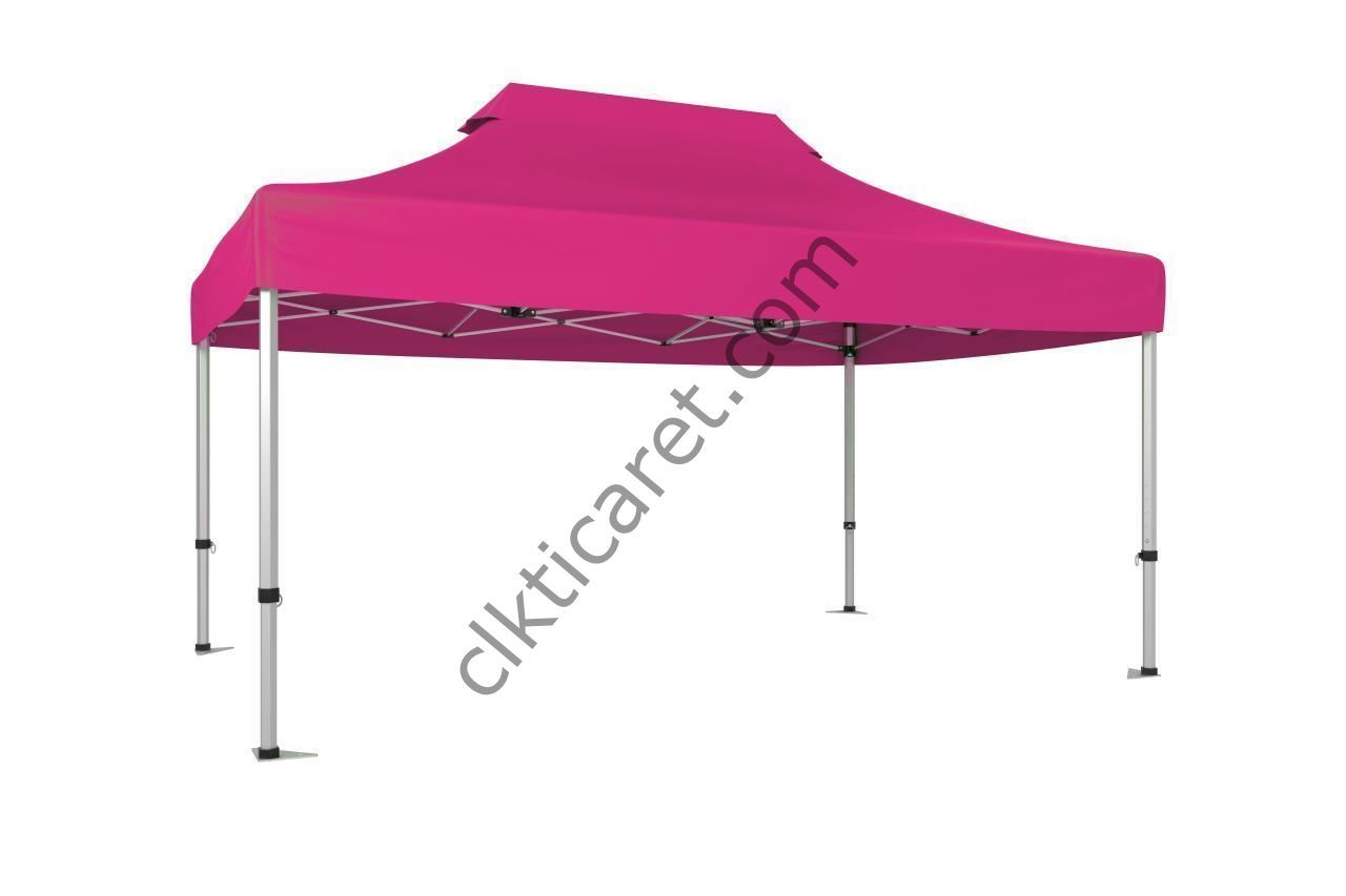 CLK 3x4,5 30 mm Katlanabilir Tente Gazebo Portatif Çadır Pembe