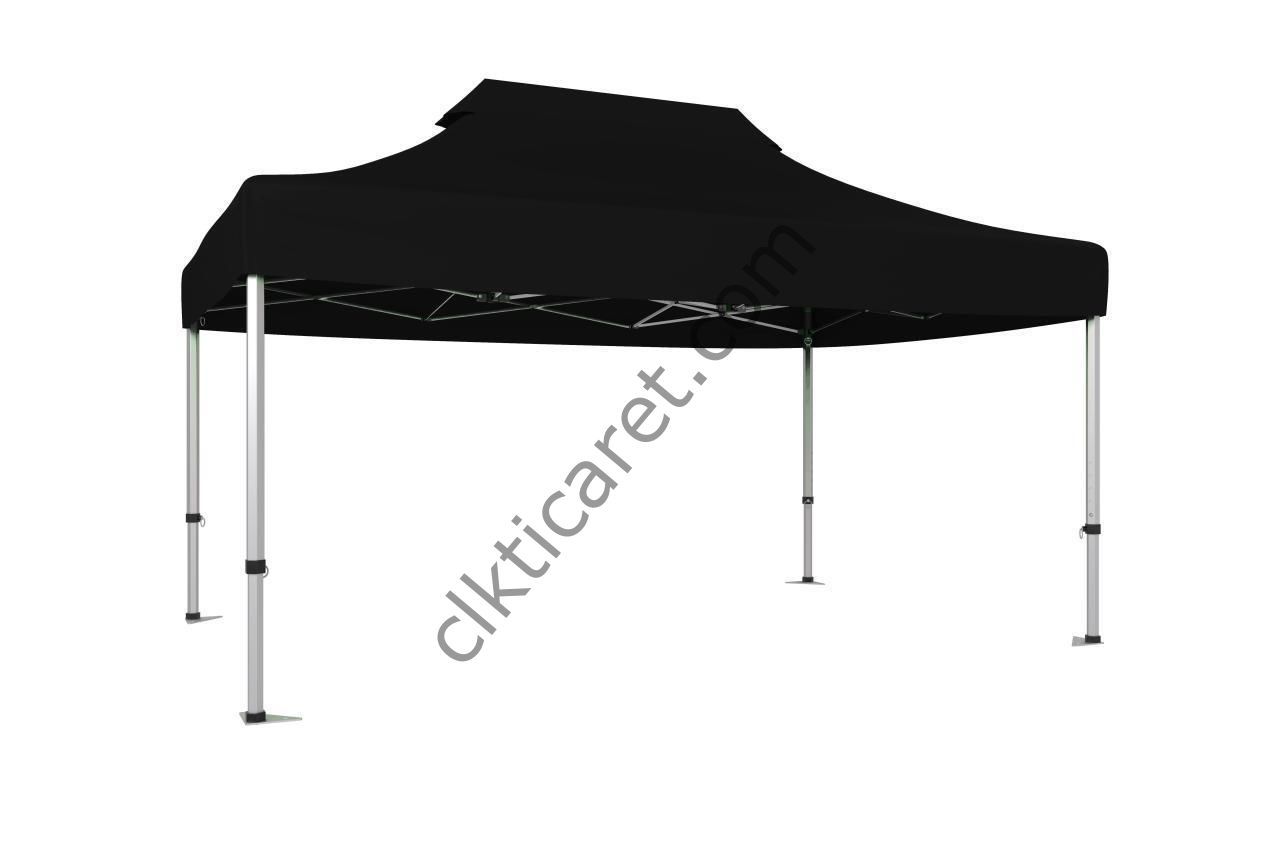 CLK 3x4,5 30 mm Katlanabilir Tente Gazebo Portatif Çadır Siyah