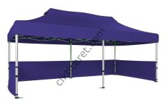 CLK 3x6 40 mm Katlanabilir Tente Gazebo Çadır Gazebo Çadır 3 Kenar Yarım Duvarlı Lacivert