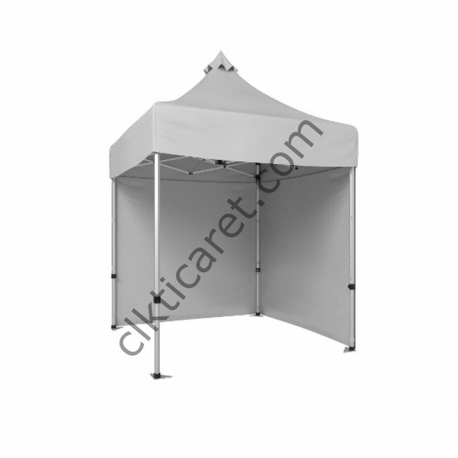 CLK 2x2 Katlanabilir Tente Gazebo Portatif Çadır 30 mm 2 Yan Kapalı Açık Gri