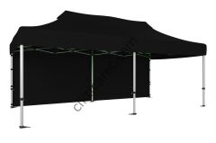 CLK 3x6 52mm Kalın Alüminyum Katlanabilir Portatif Tente Gazebo Çadır Arkası Kapalı Siyah
