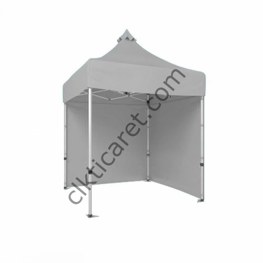 CLK 2x2 Katlanabilir Tente Gazebo Portatif Çadır 30 mm 2 Yan Kapalı Beyaz