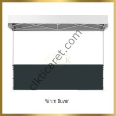CLK 3x6 40 mm Katlanabilir Tente Gazebo Çadır Gazebo Çadır 3 Kenar Yarım Duvarlı Saks Mavi