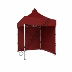 CLK 2x2 Katlanabilir Tente Gazebo Portatif Çadır 30 mm 2 Yan Kapalı Bordo