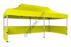 CLK 3x6 40 mm Katlanabilir Tente Gazebo Çadır Gazebo Çadır 3 Kenar Yarım Duvarlı Sarı